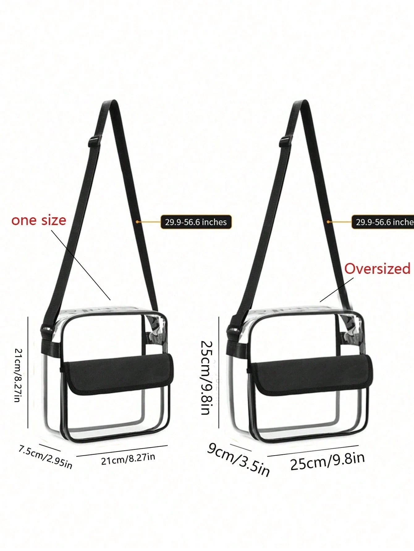 PVC Clear Bag Cross Ssww-Through Body Bag Waterproof See Through Zippered Tote Bag For Travel Concert, Beach Bags, Summer Outfits, Jelly Bag