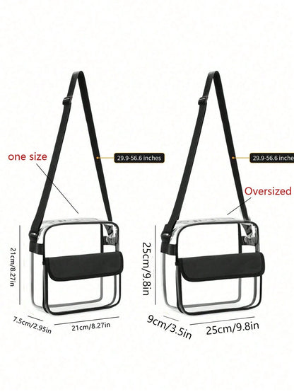 PVC Clear Bag Cross Ssww-Through Body Bag Waterproof See Through Zippered Tote Bag For Travel Concert, Beach Bags, Summer Outfits, Jelly Bag