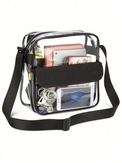 PVC Clear Bag Cross Ssww-Through Body Bag Waterproof See Through Zippered Tote Bag For Travel Concert, Beach Bags, Summer Outfits, Jelly Bag