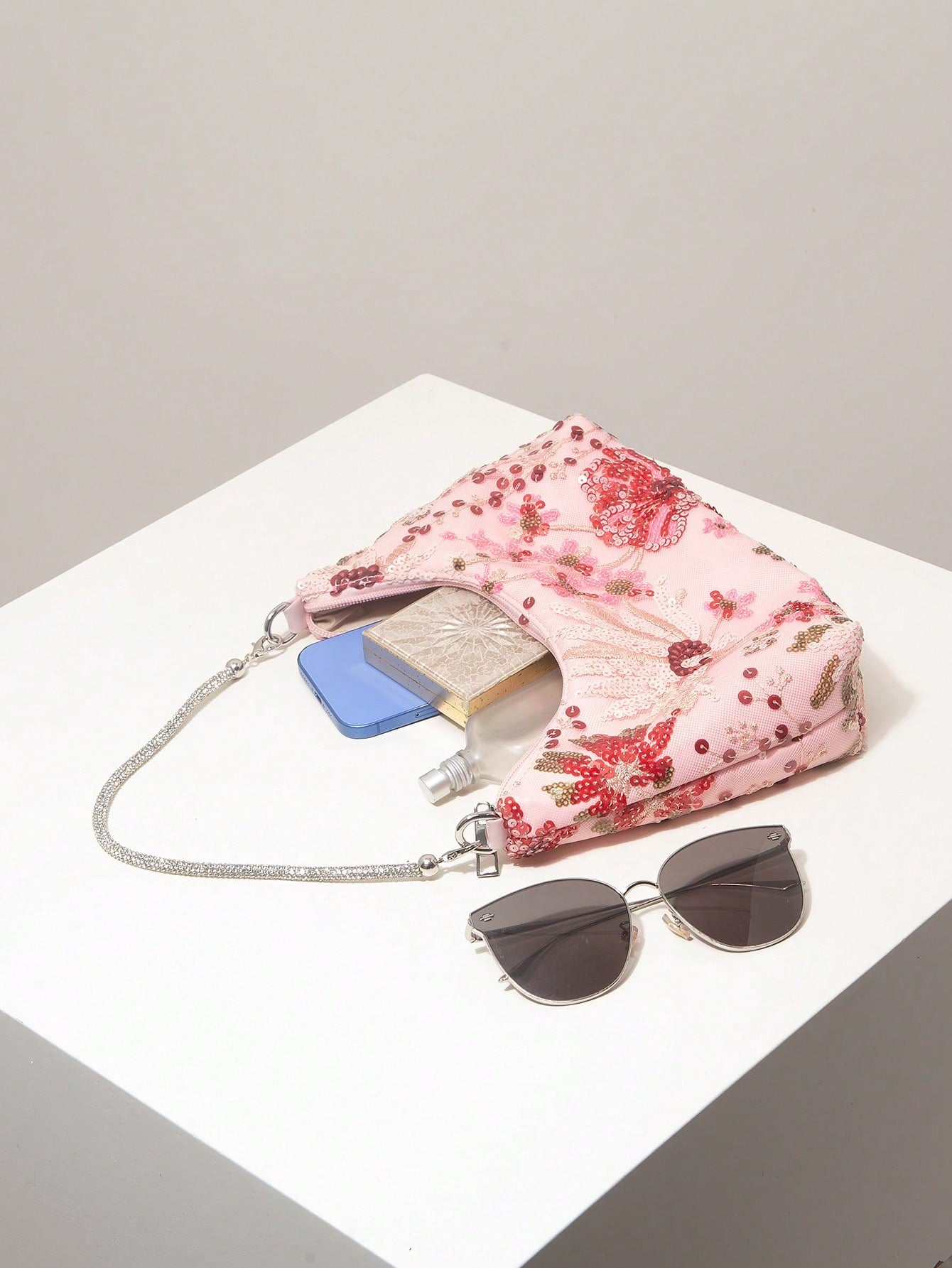 (Random Pattern) Women's Shoulder Bag, Sequin Bag, Floral Pattern, Embroidered Bag, Women's Handbag, Evening Party, Party Outfit, Ball Bag, Ball Accessories, Wedding Supplies, Elegant Women's Wallet