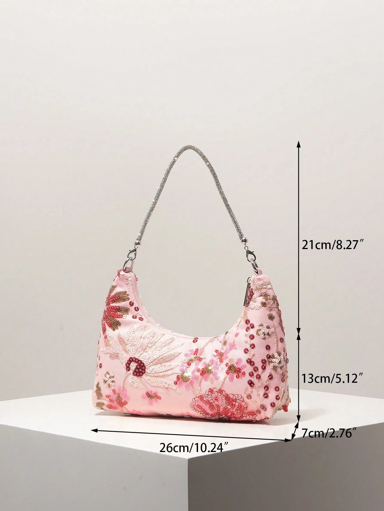 (Random Pattern) Women's Shoulder Bag, Sequin Bag, Floral Pattern, Embroidered Bag, Women's Handbag, Evening Party, Party Outfit, Ball Bag, Ball Accessories, Wedding Supplies, Elegant Women's Wallet