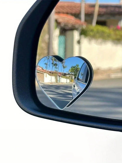 rayhong Heart-Shaped Blind Spot Mirror, Frameless Blind Spot Mirror, 360 Degree Wide Angle Convex Mirror, Square Blind Spot Rearview Mirror, Parking Mirror, Round Blind Spot Mirror, Car Accessories, C