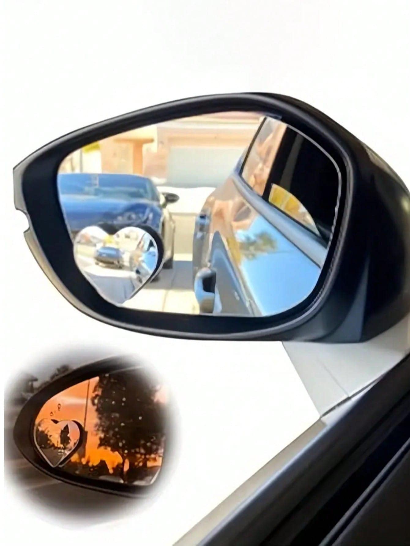 rayhong Heart-Shaped Blind Spot Mirror, Frameless Blind Spot Mirror, 360 Degree Wide Angle Convex Mirror, Square Blind Spot Rearview Mirror, Parking Mirror, Round Blind Spot Mirror, Car Accessories, C