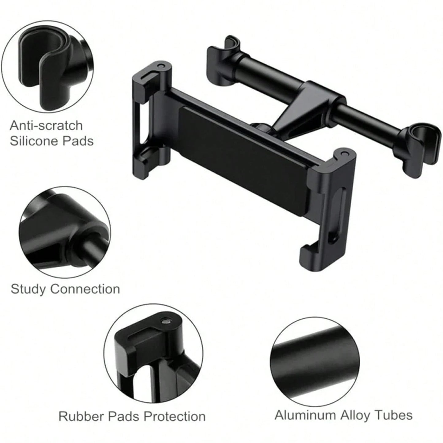 Red Car Headrest Tablet Mount, Adjustable 4.7-13" Device Holder