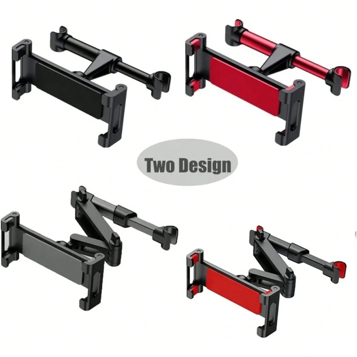 Red Car Headrest Tablet Mount, Adjustable 4.7-13" Device Holder