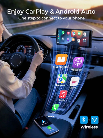 REMAX 10.26" HD Portable Car Display With Wireless CarPlay & Android Auto, Backup Camera, MP5 Player, Plug And Play Universal Monitor, Car Accessories, Car Essential, Car Stuff