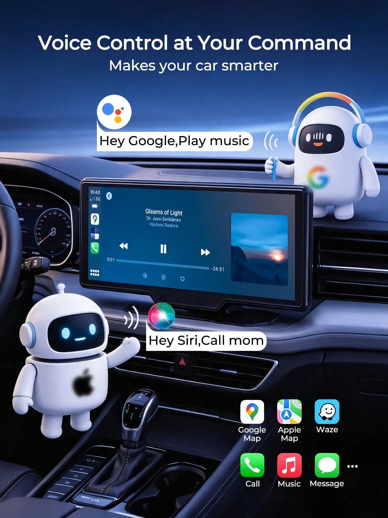 REMAX 10.26" HD Portable Car Display With Wireless CarPlay & Android Auto, Backup Camera, MP5 Player, Plug And Play Universal Monitor, Car Accessories, Car Essential, Car Stuff
