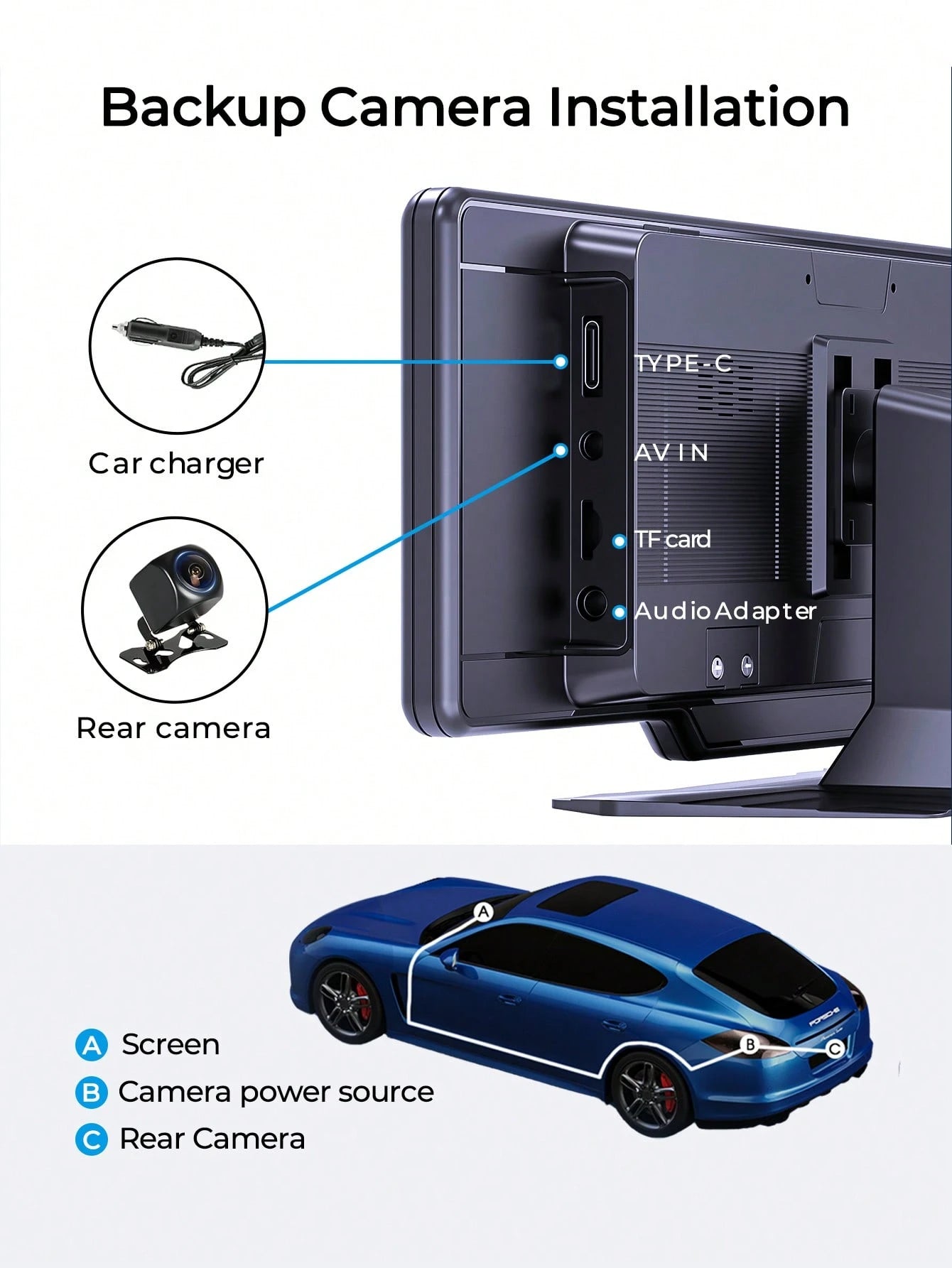 REMAX 10.26" HD Portable Car Display With Wireless CarPlay & Android Auto, Backup Camera, MP5 Player, Plug And Play Universal Monitor, Car Accessories, Car Essential, Car Stuff