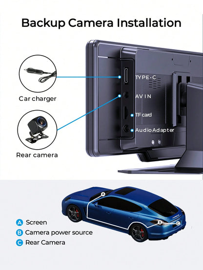 REMAX 10.26" HD Portable Car Display With Wireless CarPlay & Android Auto, Backup Camera, MP5 Player, Plug And Play Universal Monitor, Car Accessories, Car Essential, Car Stuff