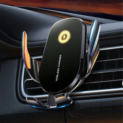 REMAX 15W Wireless Car Charger Mount, Infrared Sensor Auto Open & Close, Triangle Locking For Stable No Shake, 360° Swivel, Smart Temperature Control, No Overheating – Fits 4-7.2" Phones,IPhone Charge