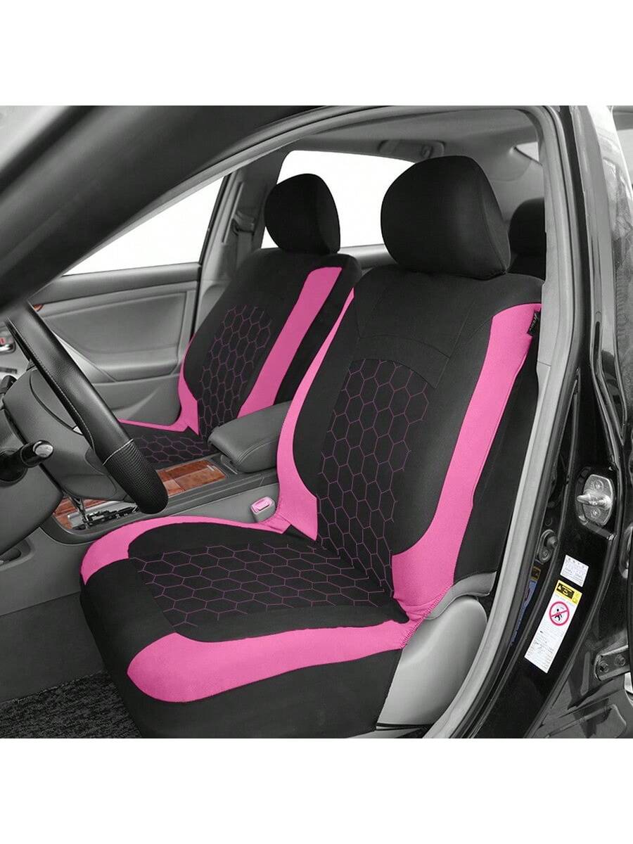 REMAX 9pcs Car Seat Covers Set, Compatible With Airbags, Universal Fit Seat Cushions, Auto Accessories, New Football Quilted Design, Women Style, Full Set Car Seat Covers