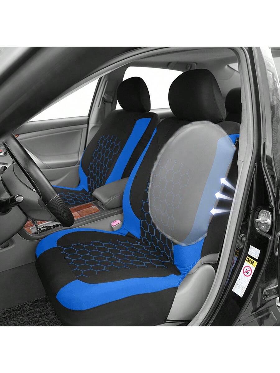 REMAX 9pcs Car Seat Covers Set, Compatible With Airbags, Universal Fit Seat Cushions, Auto Accessories, New Football Quilted Design, Women Style, Full Set Car Seat Covers