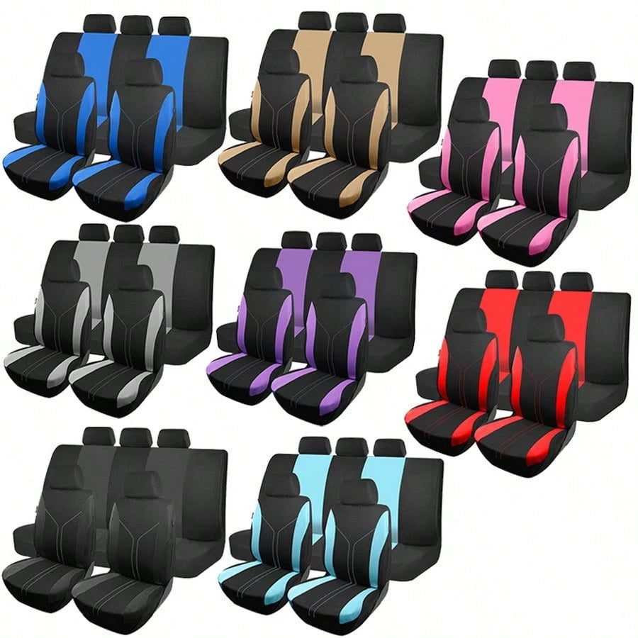 REMAX Universal Size Polyester Car Seat Covers Set, Compatible With Airbags, Women's Car Accessories, New Design, Full Set Car Seat Covers, Car Accessories