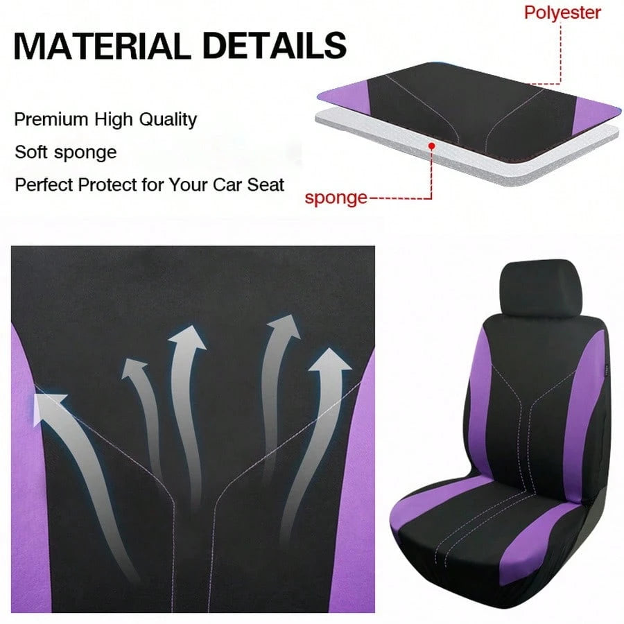 REMAX Universal Size Polyester Car Seat Covers Set, Compatible With Airbags, Women's Car Accessories, New Design, Full Set Car Seat Covers, Car Accessories