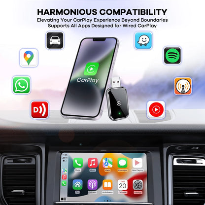REMAX Wireless CarPlay Adapter Compatible With Apple CarPlay, Wired CarPlay To Wireless, Instant Connectivity, Automatic Reconnect, Super Mini Car Play Dongle For IPhone Fit For Cars With Built-In Car