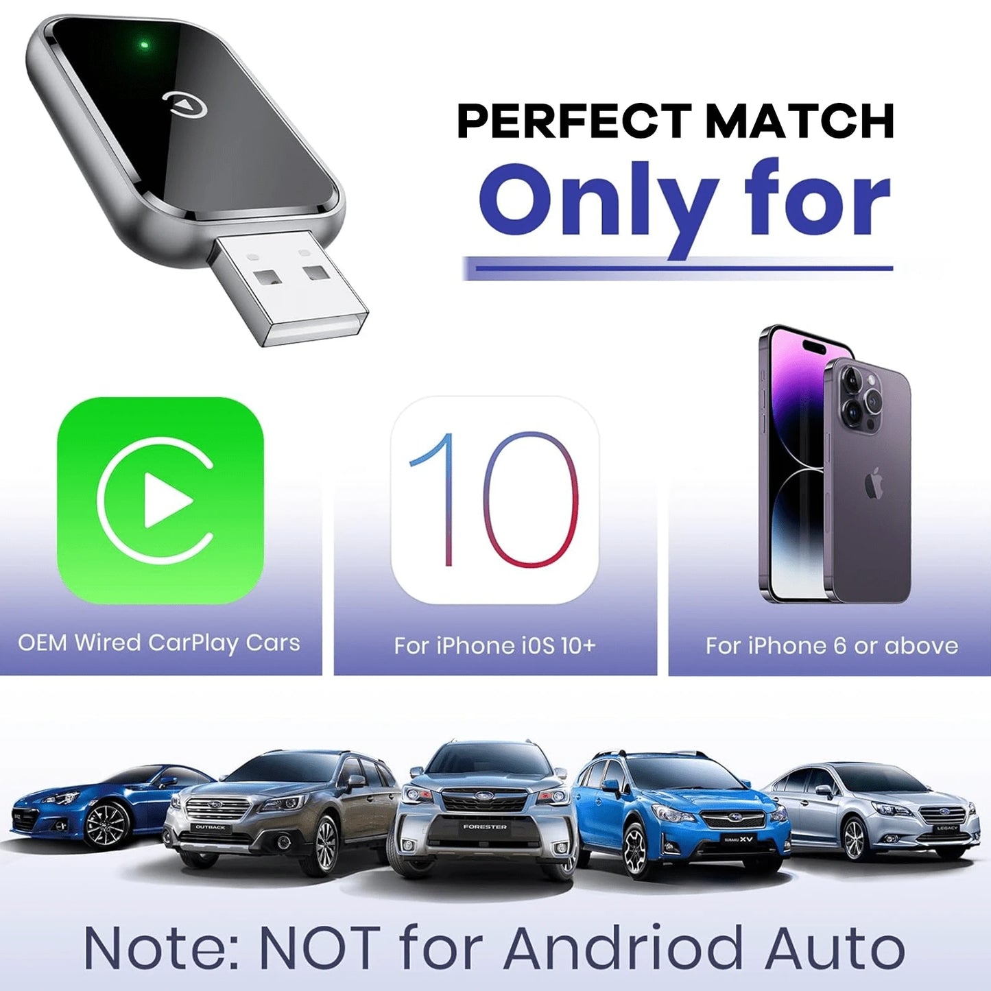 REMAX Wireless CarPlay Adapter Compatible With Apple CarPlay, Wired CarPlay To Wireless, Instant Connectivity, Automatic Reconnect, Super Mini Car Play Dongle For IPhone Fit For Cars With Built-In Car