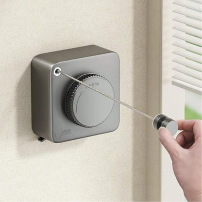 Retractable Clothesline Indoor Outdoor, Clothes Line Retracting Indoor, Retractable Clothes Line Wall Mounted Drying Rack Clothing Line, Laundry Line With Stainless Steel Line-15.1 Feets