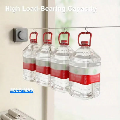 Retractable Clothesline Indoor Outdoor, Clothes Line Retracting Indoor, Retractable Clothes Line Wall Mounted Drying Rack Clothing Line, Laundry Line With Stainless Steel Line-15.1 Feets