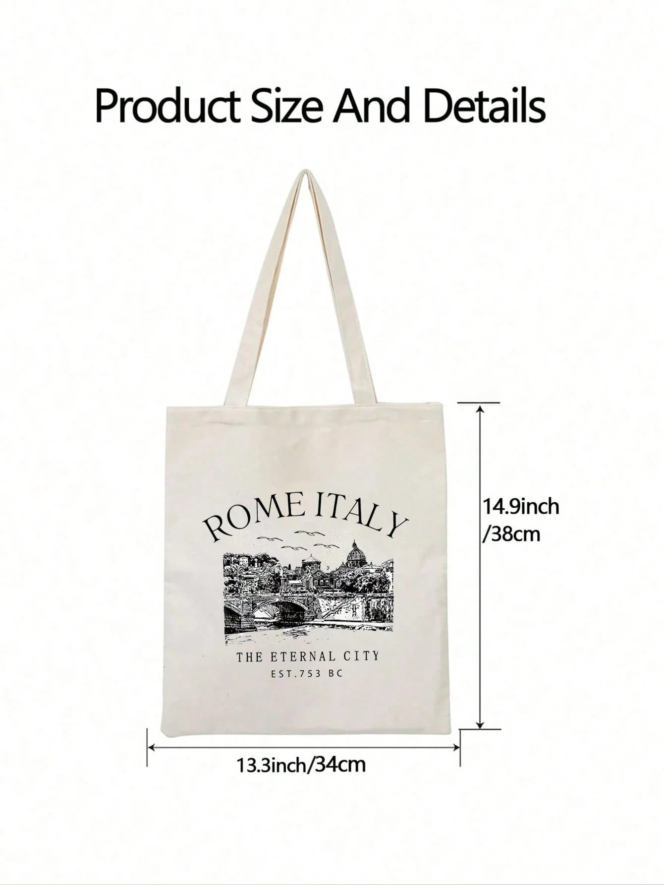 Roman Alphabet Pattern Shopping Bag, Women's Reusable Letter Print Tote Bag, Casual Shoulder Bag, Large Capacity Student Shopping Bag, Best Gift For Teachers, Women, Girlfriends And Family, School Bag