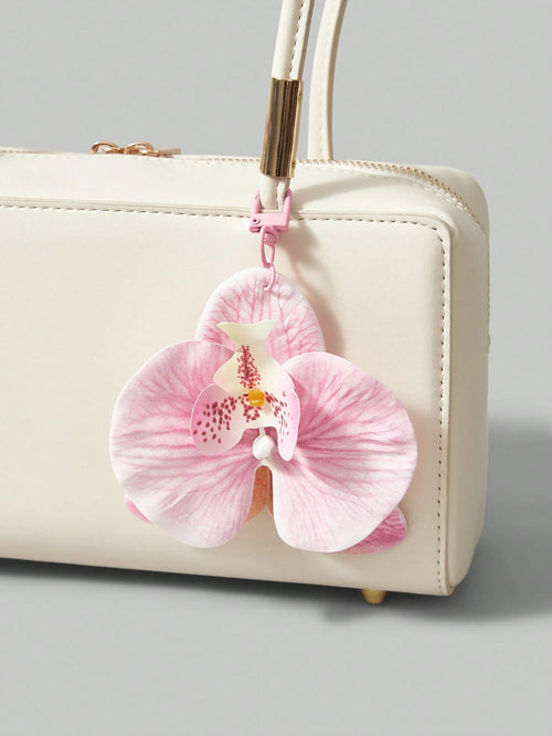 ROMWE Kawaii 1 Pc Bohemian Style Tropical Flower Vacation Beach Bag Charm Keychain