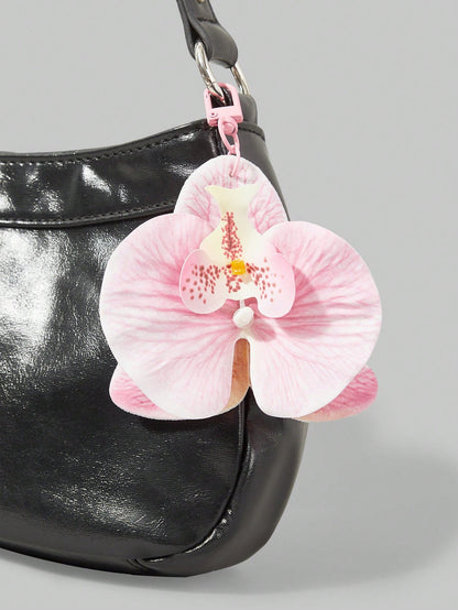 ROMWE Kawaii 1 Pc Bohemian Style Tropical Flower Vacation Beach Bag Charm Keychain