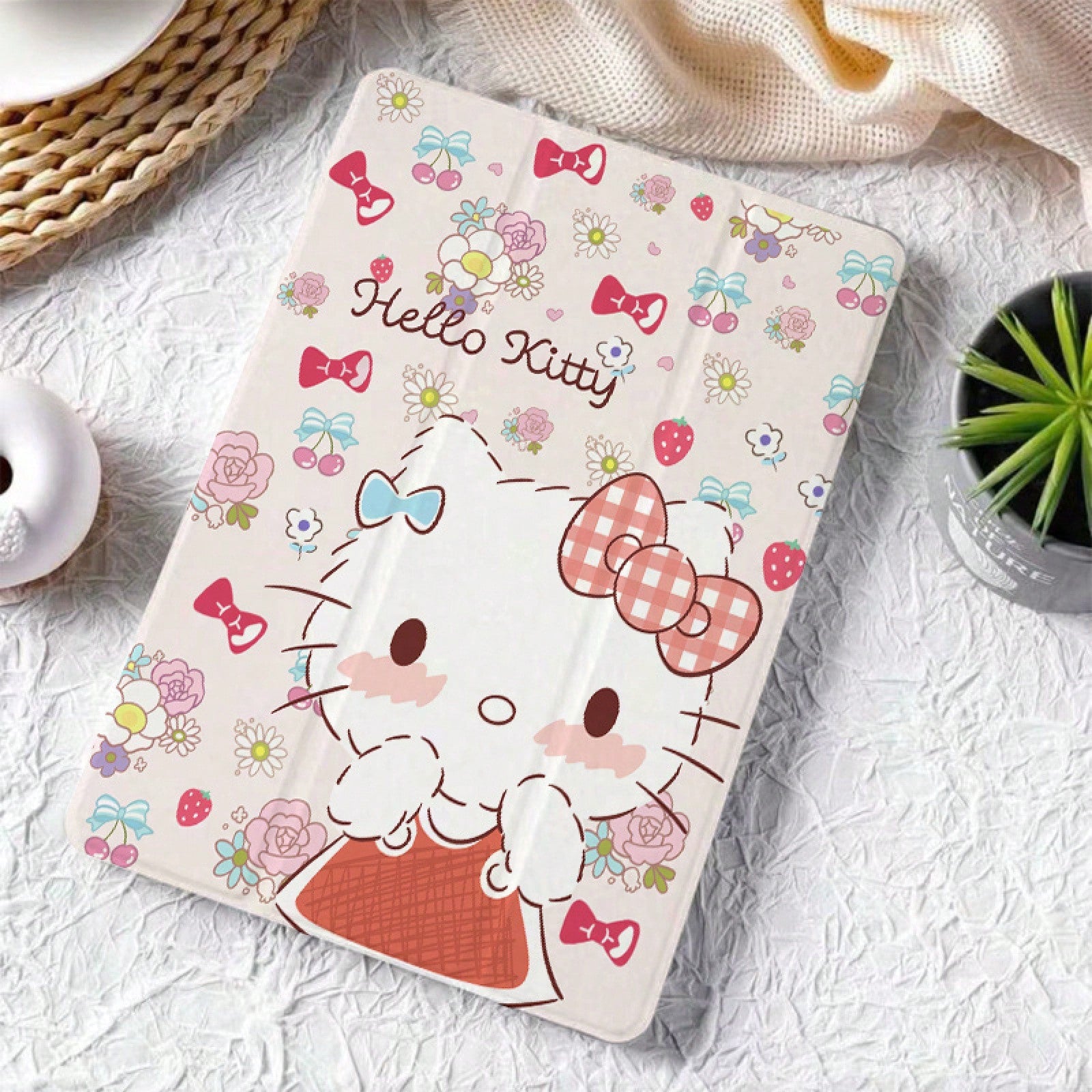 SANRIO Officially Licensed Colorful Bow Tablet, Suitable A8/A9+/S6 Lite/S7/S9 FE+/S10+, Includes Adjustable Stand, Protective Cover, Pen Slot, And Soft Protective, Suitable Office And Daily Use. Fits