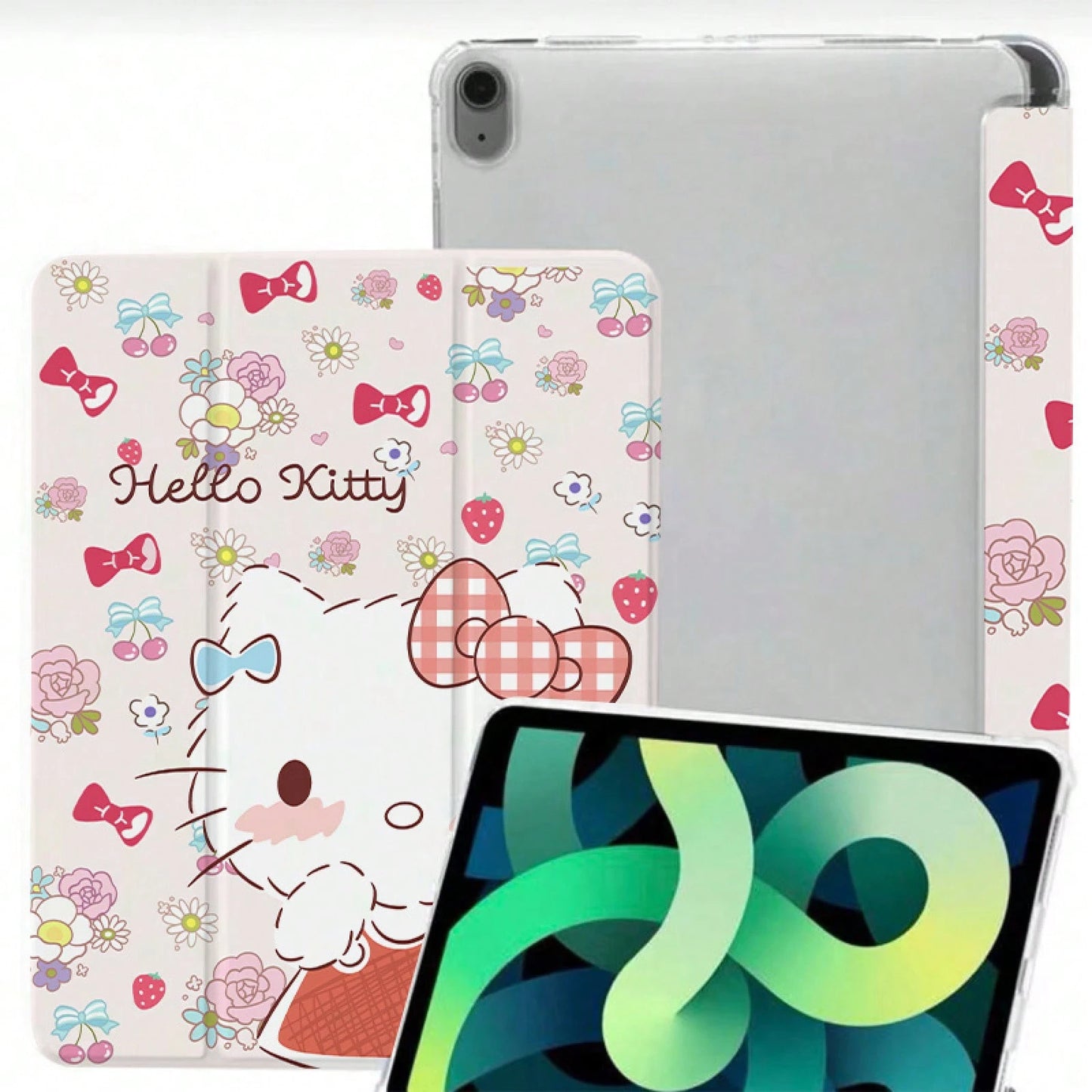 SANRIO Officially Licensed Colorful Bow Tablet, Suitable A8/A9+/S6 Lite/S7/S9 FE+/S10+, Includes Adjustable Stand, Protective Cover, Pen Slot, And Soft Protective, Suitable Office And Daily Use. Fits
