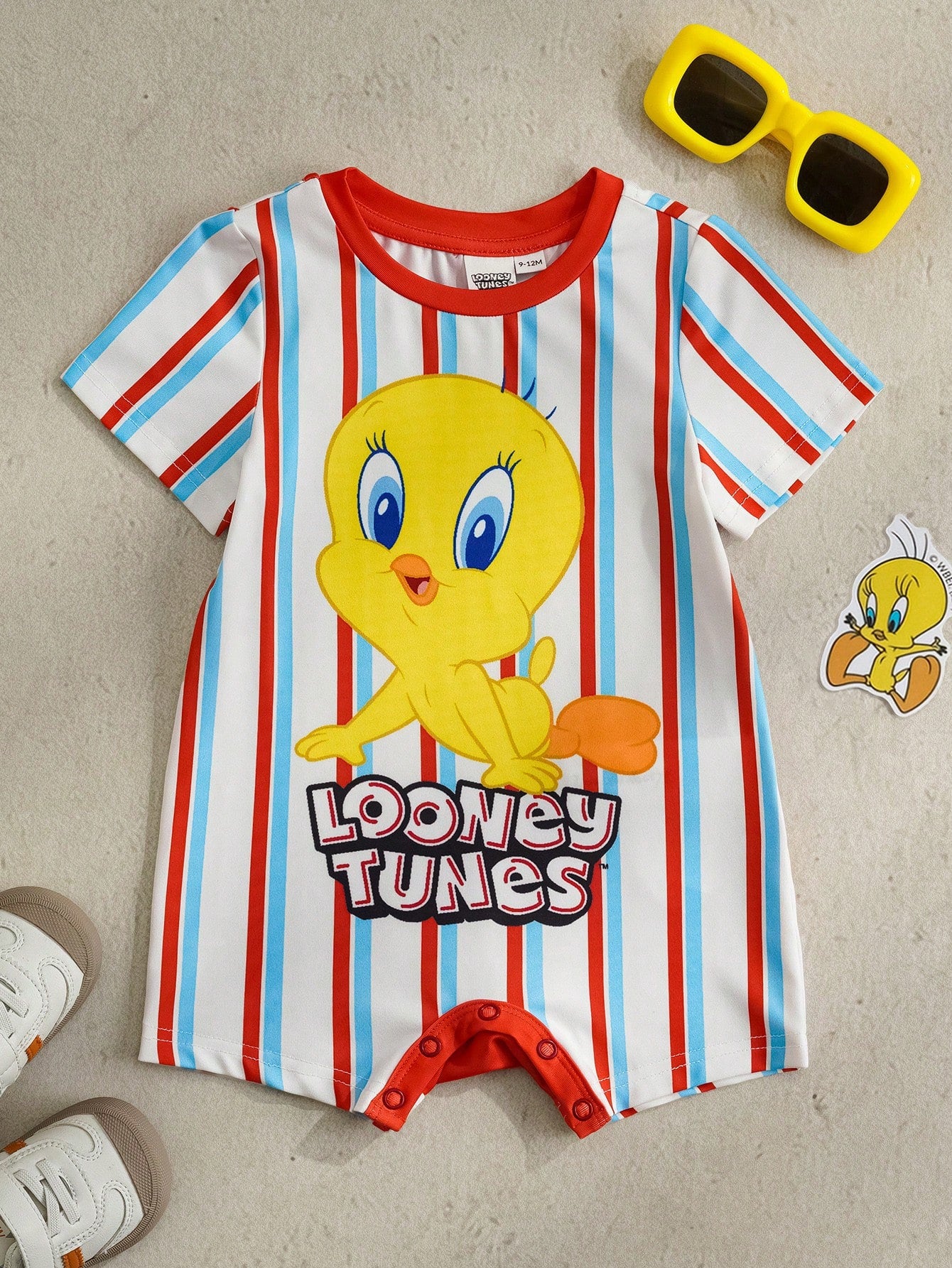 SCOOBY-DOO X Baby Boy Summer Casual Vacation Stylish Cartoon Allover Print Short Sleeve Romper