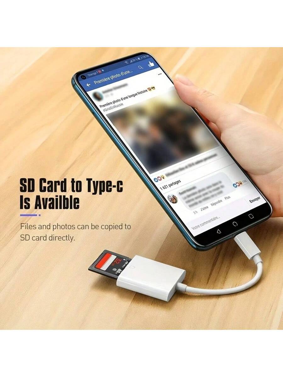 SD Card Camera Reader Adapter Storage Card Reader And Viewer Compatible With Various Mobile Phones Tablets And Laptops Plug And Play OTG Support High Speed Data Transfer For Memory Cards Micro SD Read