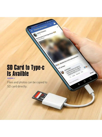 SD Card Camera Reader Adapter Storage Card Reader And Viewer Compatible With Various Mobile Phones Tablets And Laptops Plug And Play OTG Support High Speed Data Transfer For Memory Cards Micro SD Read