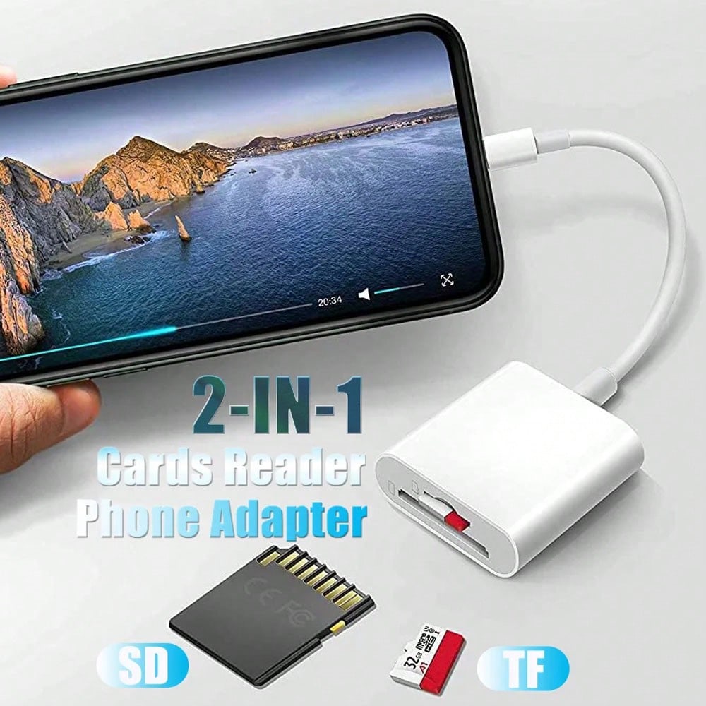 SD Card Camera Reader Adapter Storage Card Reader And Viewer Compatible With Various Mobile Phones Tablets And Laptops Plug And Play OTG Support High Speed Data Transfer For Memory Cards Micro SD Read