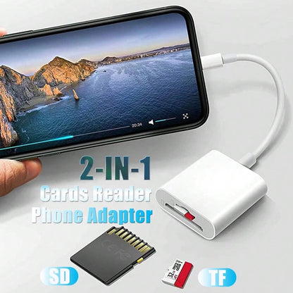 SD Card Camera Reader Adapter Storage Card Reader And Viewer Compatible With Various Mobile Phones Tablets And Laptops Plug And Play OTG Support High Speed Data Transfer For Memory Cards Micro SD Read