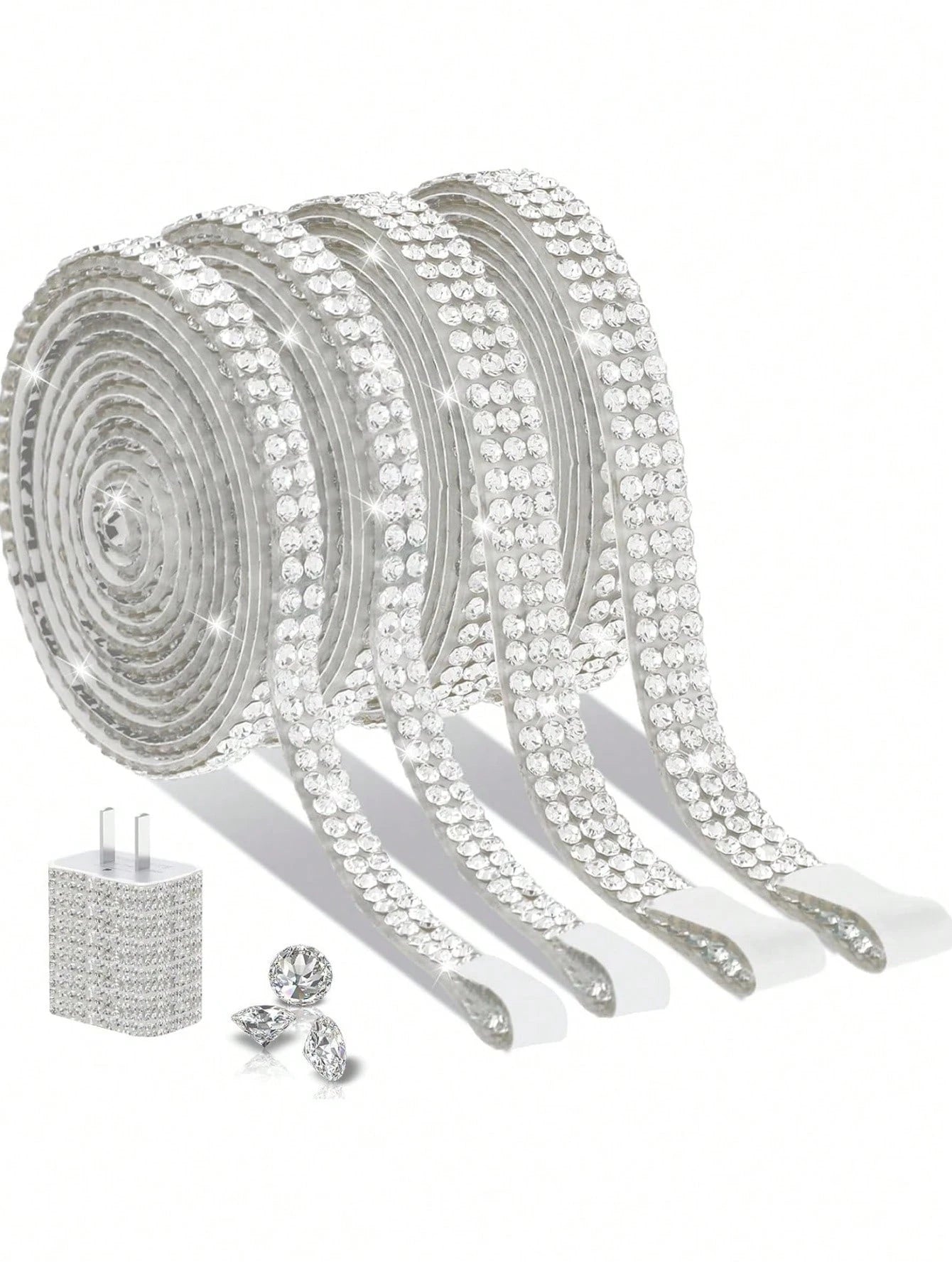 Self-Adhesive Rhinestone Tape, Shiny Crystal Rhinestone Strip, DIY Decoration For Phone, Charger, Phone Case, Cosmetic Bottle, Handmade Crafts