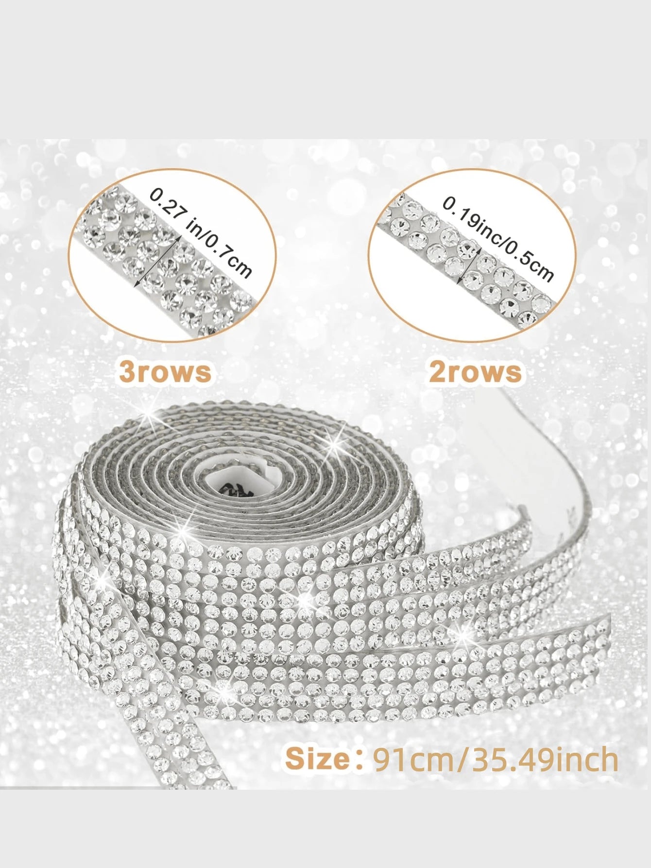 Self-Adhesive Rhinestone Tape, Shiny Crystal Rhinestone Strip, DIY Decoration For Phone, Charger, Phone Case, Cosmetic Bottle, Handmade Crafts