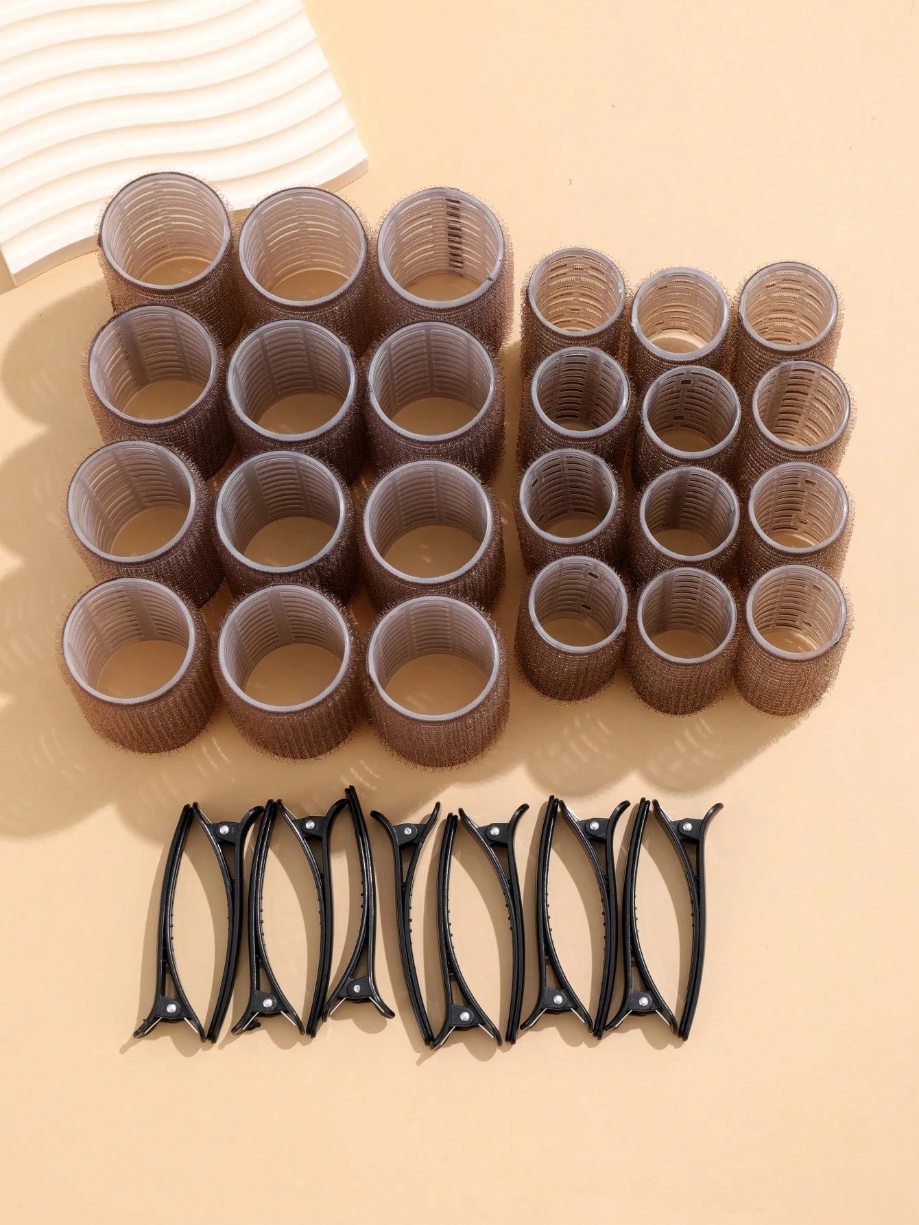 Self-Grip Rollers Kit With 24Rollers And 12Clips, Salon Quality Curlers For Diy Hairstyling, Heatless Rollers
