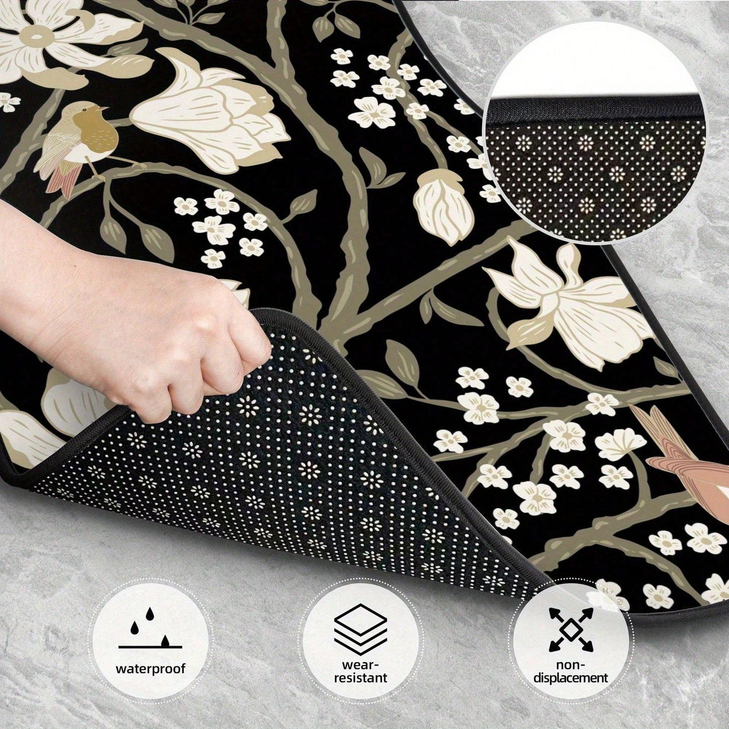 Set Of 4 Car Floor Mats Featuring A Floral Bird Design- Fashionable And Long-Lasting, Resistant To Stains, Slip-Proof, Easy To Clean, Suitable For All Vehicles, Including Front And Rear Seats, Provid