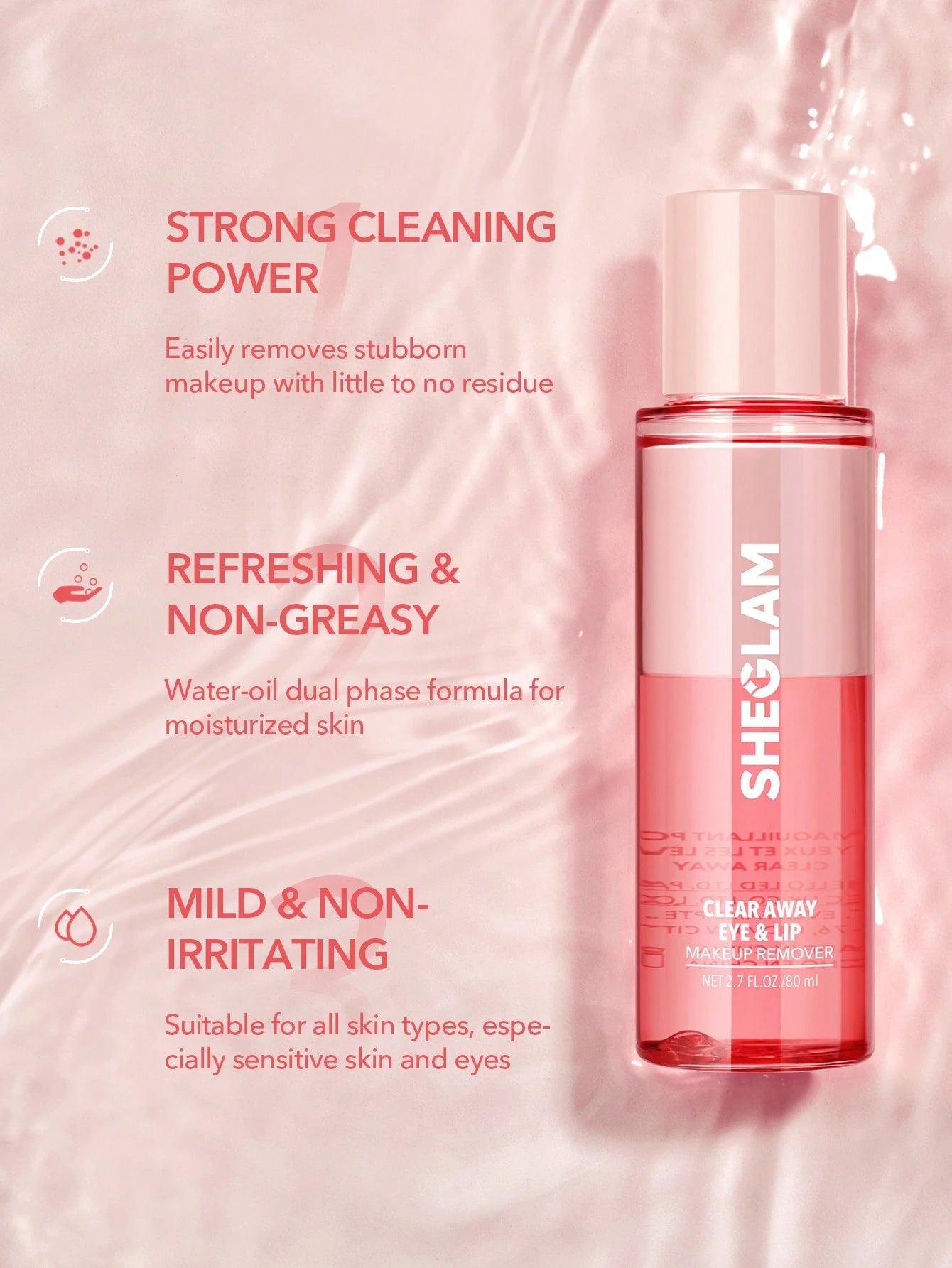 SHEGLAM Clear Away Eye & Lip Makeup Remover Brand Beauty Cosmetic Makeup For Women And Girls