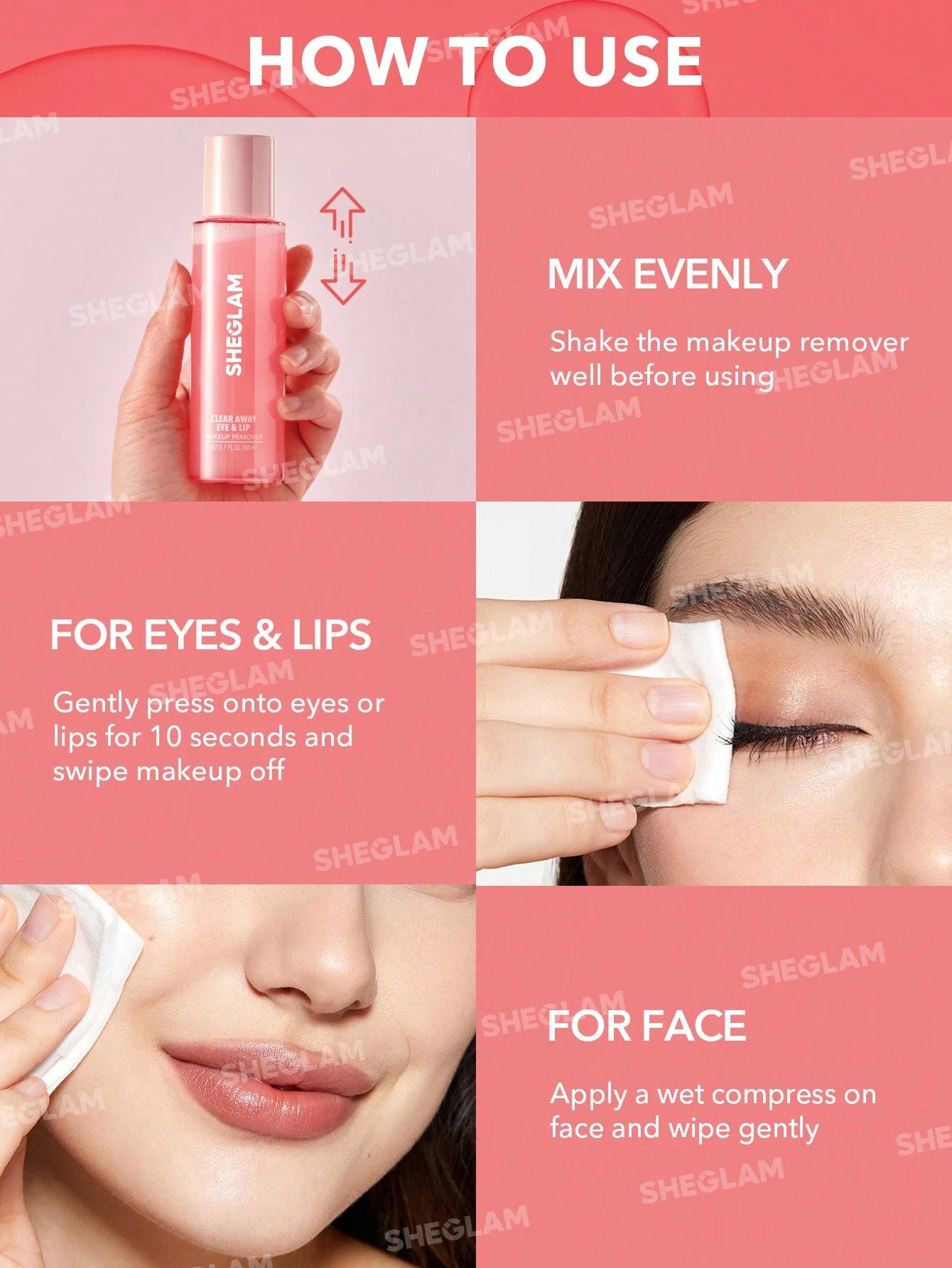 SHEGLAM Clear Away Eye & Lip Makeup Remover Brand Beauty Cosmetic Makeup For Women And Girls