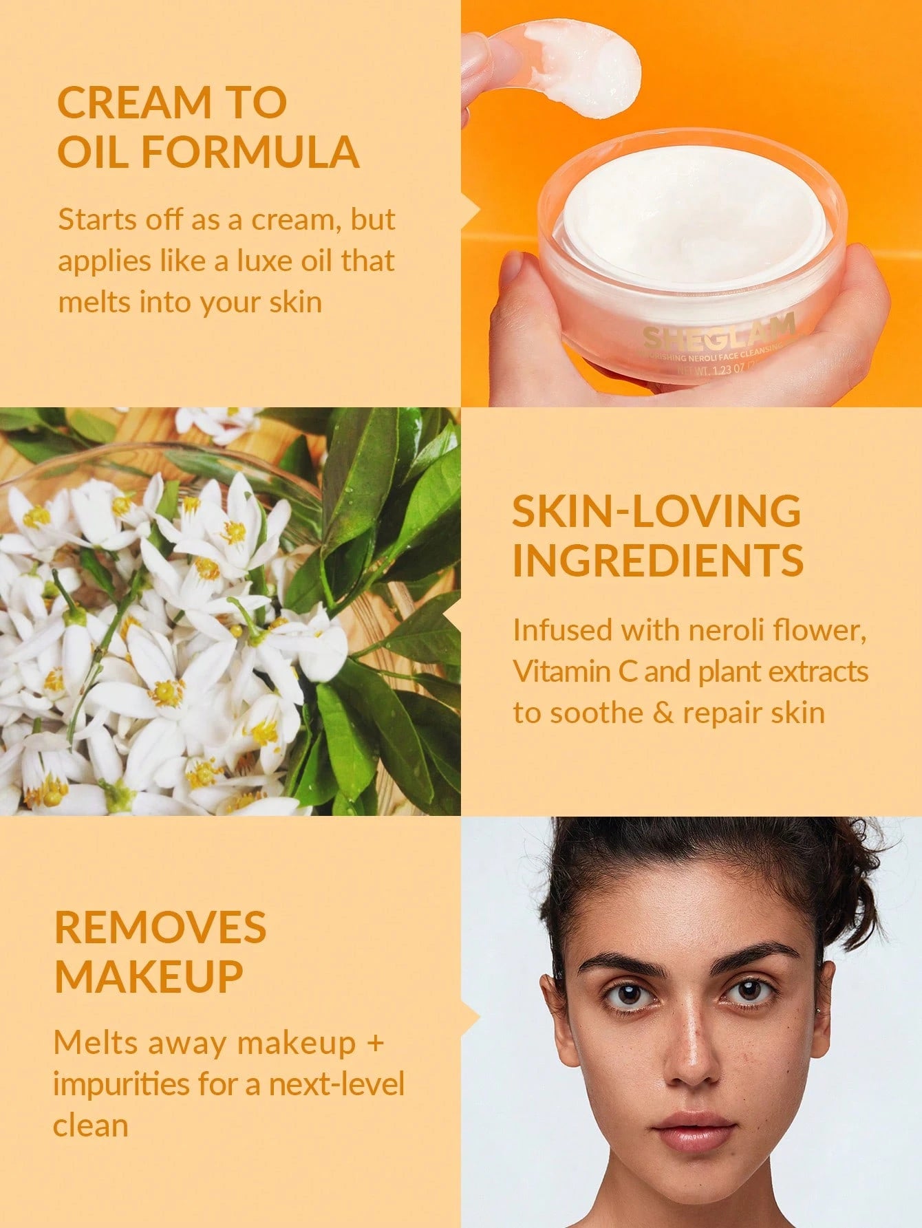 SHEGLAM Nourishing Neroli Face Cleansing Balm 35G Brand Beauty Cosmetic Makeup For Women And Girls