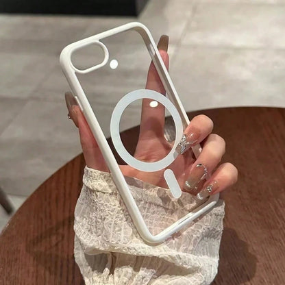 Shockproof Magnetic Clear Phone Case Compatible With Iphone 13 14 15 16 17 12 11 Pro Max Plus XR XS 7 8 17e Wireless Charge Acrylic Cover