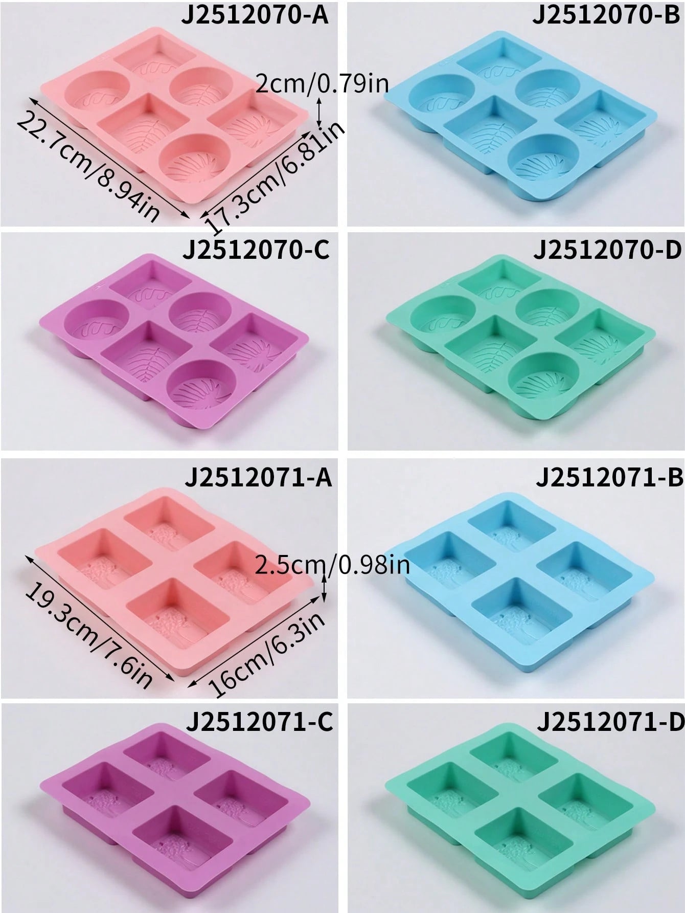 SikeSike 6-Cavity Oval Leaf & Turtle Bamboo Silicone Soap Mold, Nordic Style Silicone Mold For Handmade Crafts And Home Decor