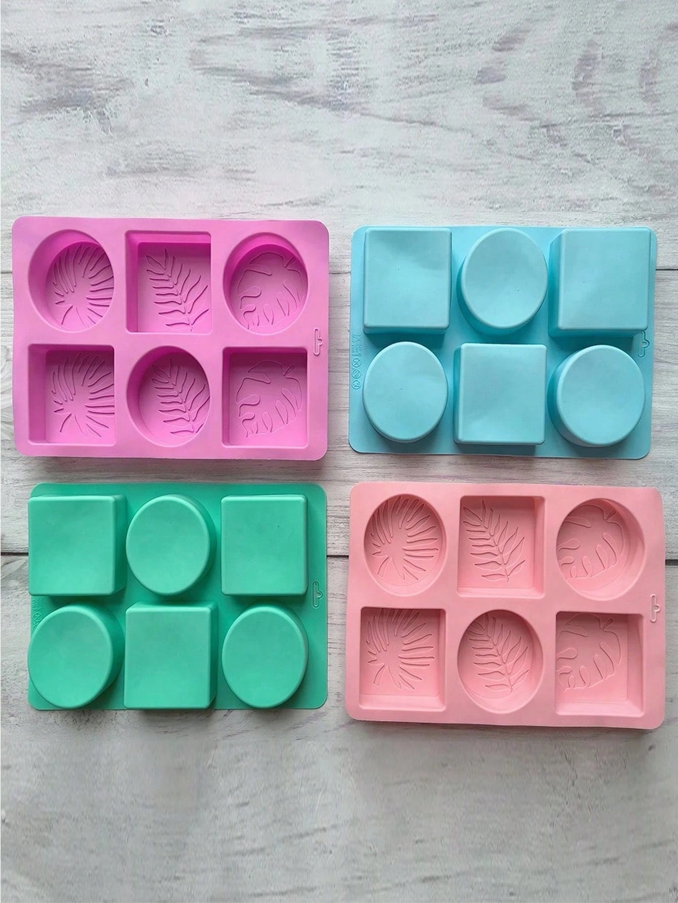 SikeSike 6-Cavity Oval Leaf & Turtle Bamboo Silicone Soap Mold, Nordic Style Silicone Mold For Handmade Crafts And Home Decor