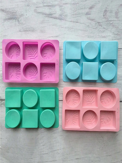 SikeSike 6-Cavity Oval Leaf & Turtle Bamboo Silicone Soap Mold, Nordic Style Silicone Mold For Handmade Crafts And Home Decor