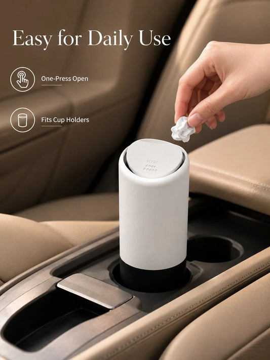 Silicone Car Trash Can, Creative & Fashionable Mini Car Storage Organizer Box, Cute Car Interior Waste Bin
