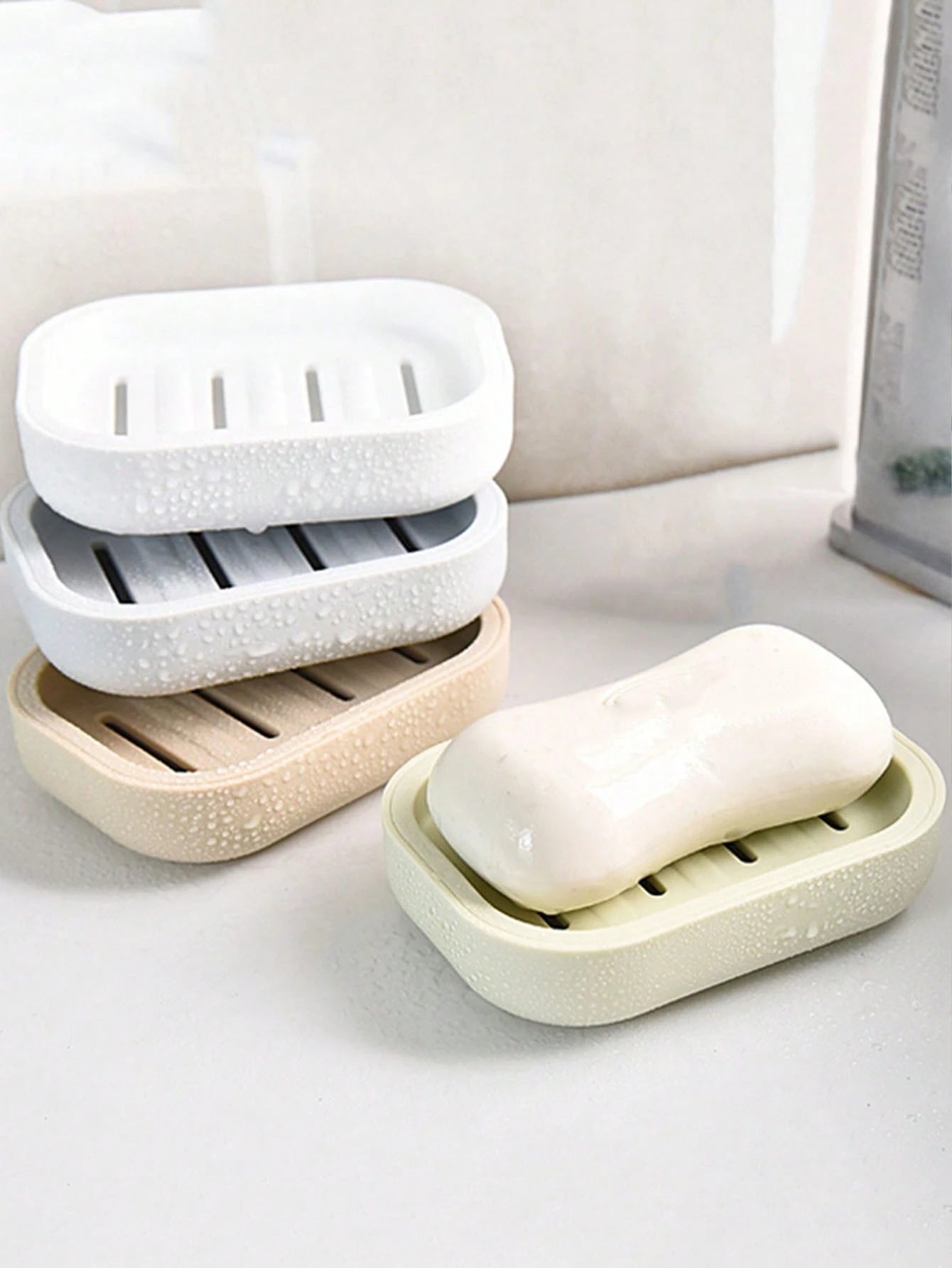 Simple Soap Dish, Draining Soap Tray, Rectangular Plastic Soap Holder, Bathroom Soap Rack, Minimalist Soap Box, Bathroom Accessories, Home & Bathroom Decor, Bathroom Essentials, Soap Holder, Soap Dish