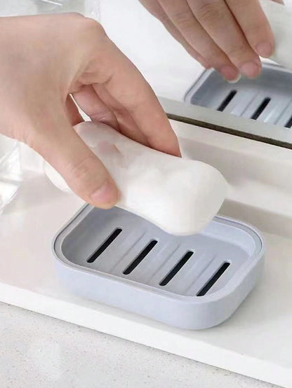 Simple Soap Dish, Draining Soap Tray, Rectangular Plastic Soap Holder, Bathroom Soap Rack, Minimalist Soap Box, Bathroom Accessories, Home & Bathroom Decor, Bathroom Essentials, Soap Holder, Soap Dish