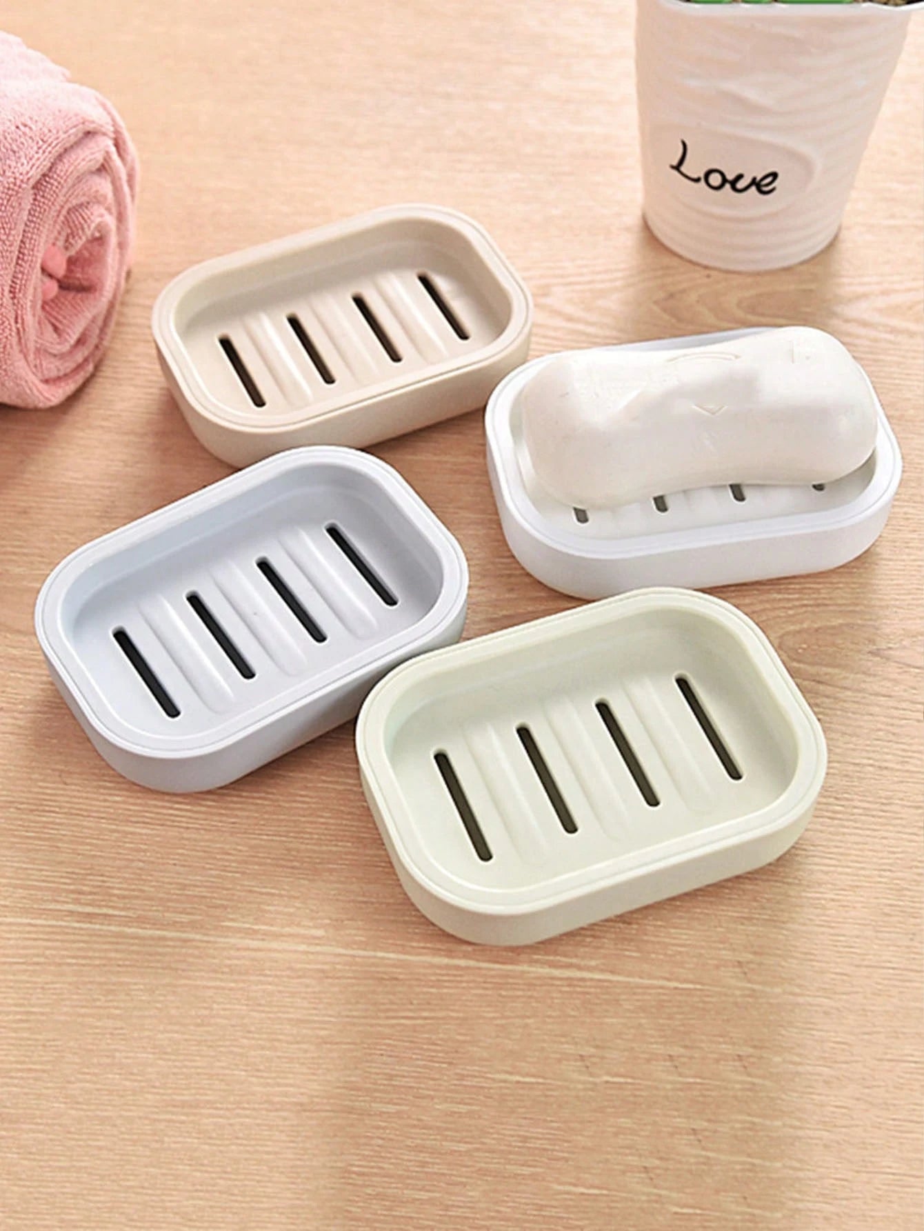 Simple Soap Dish, Draining Soap Tray, Rectangular Plastic Soap Holder, Bathroom Soap Rack, Minimalist Soap Box, Bathroom Accessories, Home & Bathroom Decor, Bathroom Essentials, Soap Holder, Soap Dish