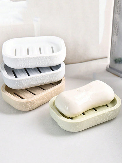 Simple Soap Dish, Draining Soap Tray, Rectangular Plastic Soap Holder, Bathroom Soap Rack, Minimalist Soap Box, Bathroom Accessories, Home & Bathroom Decor, Bathroom Essentials, Soap Holder, Soap Dish