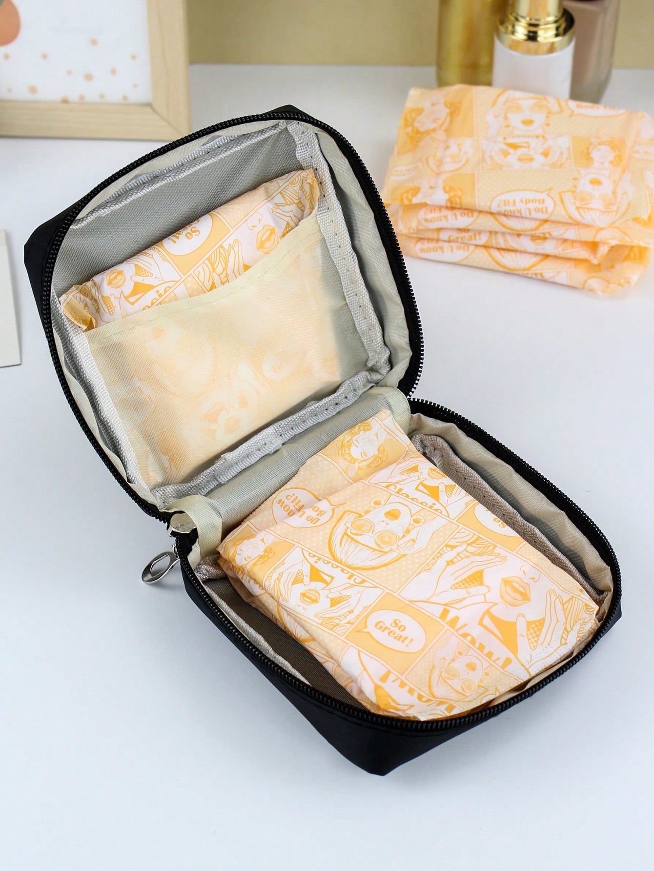 Simplicity Travel Makeup Bag, 1Pc Multifunctional Cosmetic Organizer Handbag Bath Shower Wallet Pouch Portable Cosmetics Brush Storage Clutch With Zipper Closure For Lipstick, Brush, Skincare, Mobile