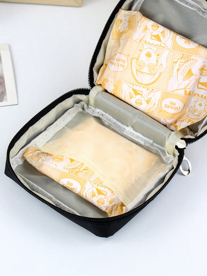 Simplicity Travel Makeup Bag, 1Pc Multifunctional Cosmetic Organizer Handbag Bath Shower Wallet Pouch Portable Cosmetics Brush Storage Clutch With Zipper Closure For Lipstick, Brush, Skincare, Mobile